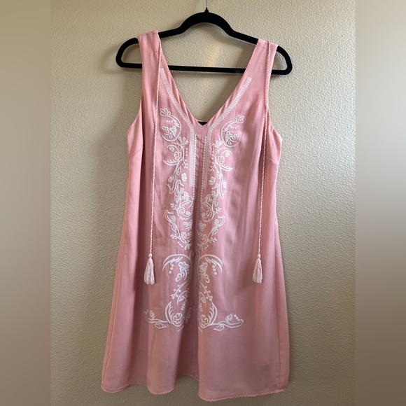 As U Wish Dresses & Skirts - As U Wish Pink Dress with White Embroidery